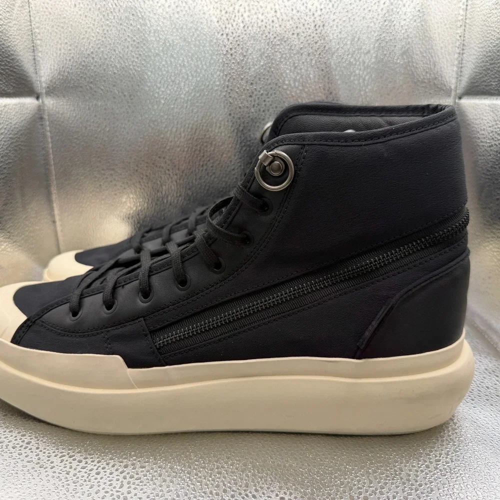Size 12.5 Adidas‎ Y-3 Ajatu Court High Black Cream Mens Athletic Sneakers HQ5967